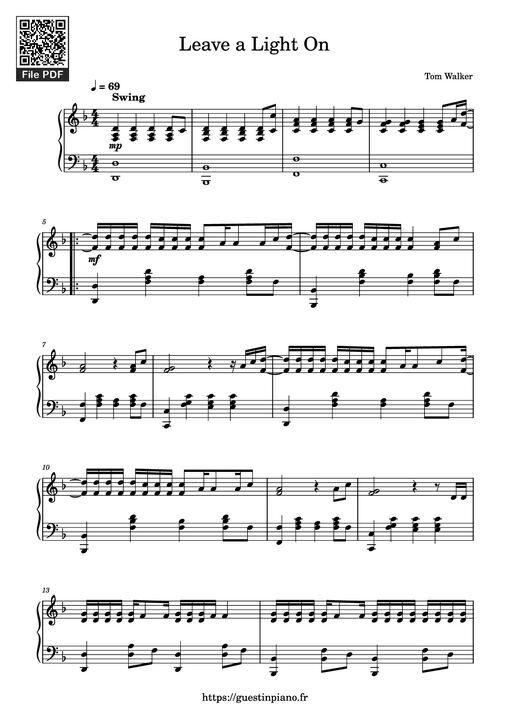 Leave a Light On Piano