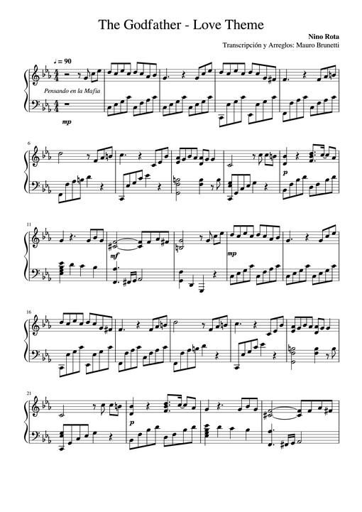 The Godfather (Love Theme) Piano