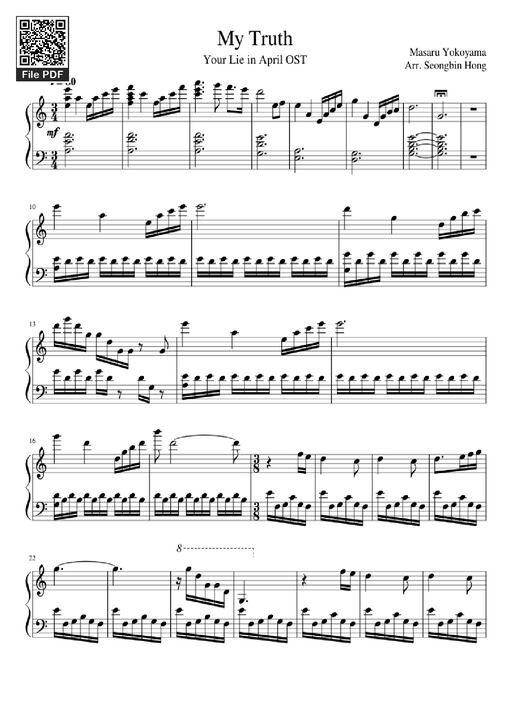 My Truth Piano - Masaru-yokoyama-arr-seongbin-hong