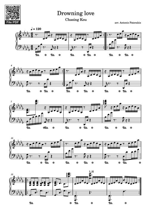 Drowning love Piano — Arr. Antonis Paterakis