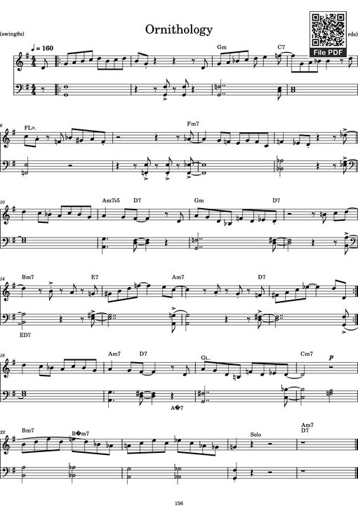 Ornithology Piano — Arr. Tim Richards