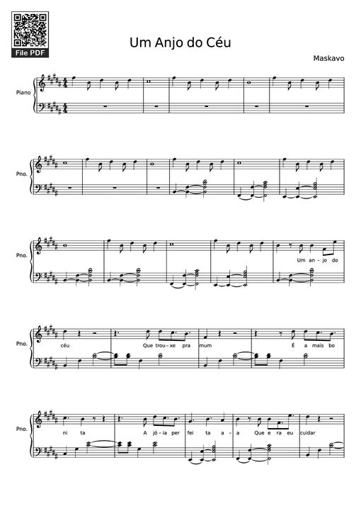 Um Anjo do Céu Piano