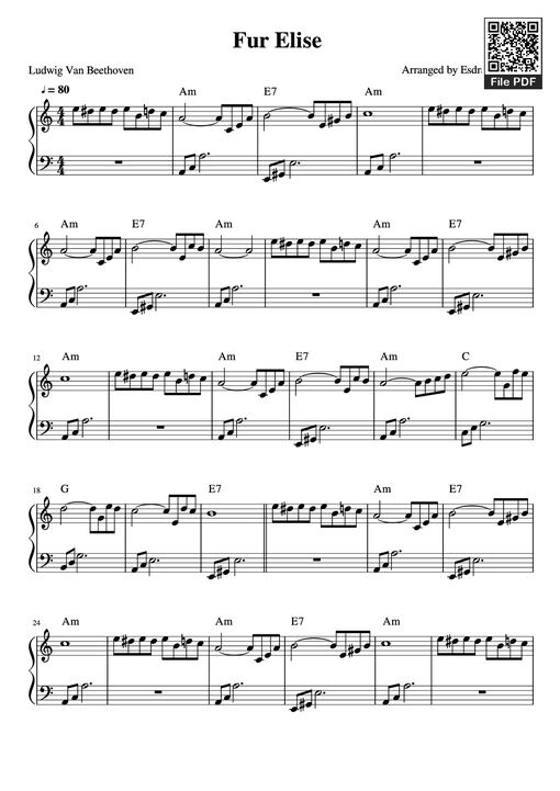 Fur Elise Piano — Arranged-by-esdras-de-souza