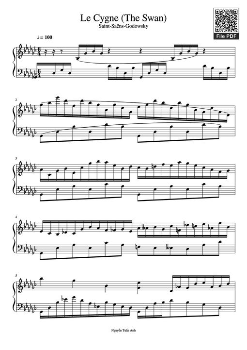 Le Cygne (The Swan) Saint-Saëns-Godowsky Piano