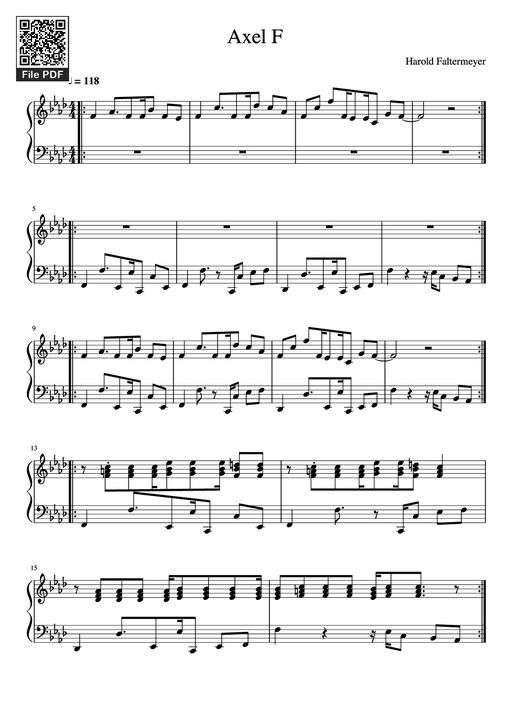 Axel F Piano — Harold Faltermeyer