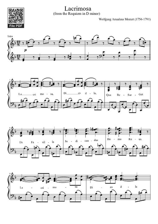 Lacrimosa Piano — Wolfgang-amadeus-mozart-1756-1791