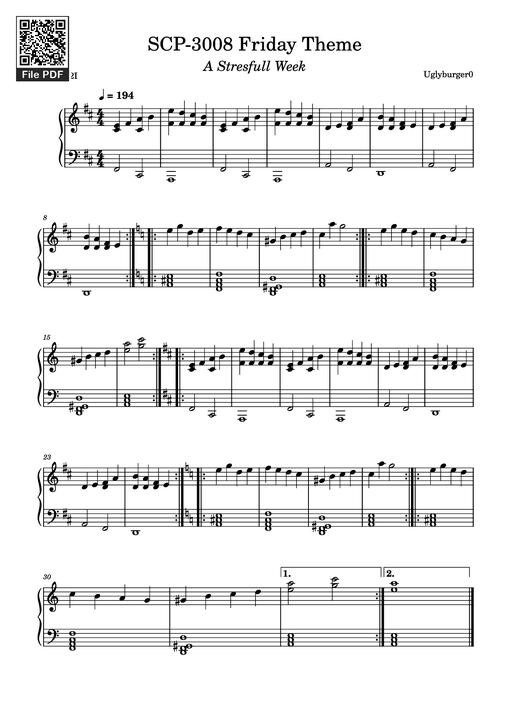 SCP-3008 Friday Theme Piano
