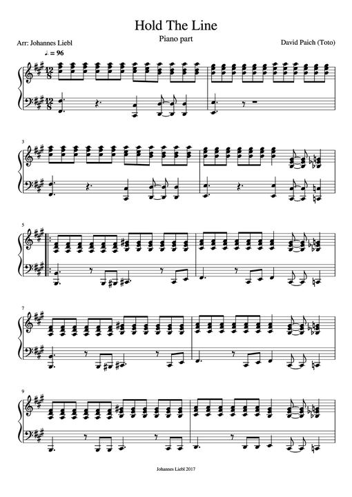 Hold The Line Piano — David-paich-toto