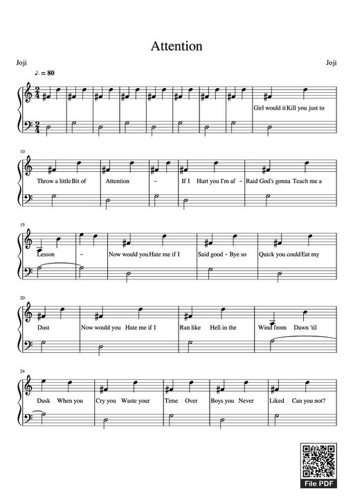 Attention Piano — Joji