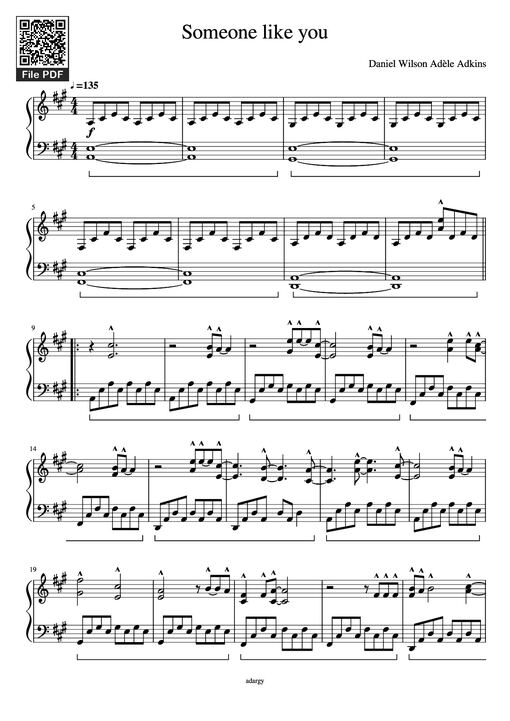Someone like you Piano