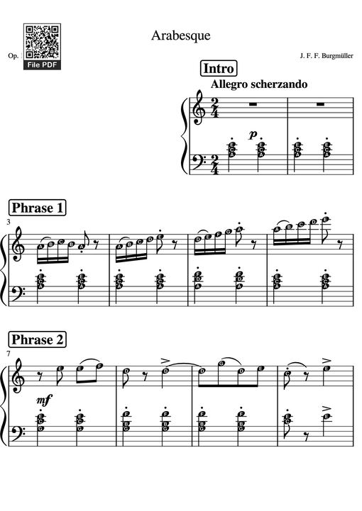 Arabesque Op. 100 — Burgmuller