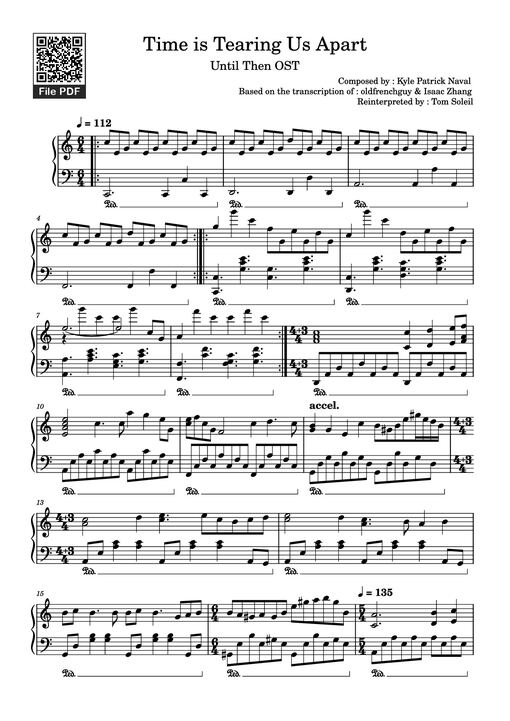 Time is Tearing Us Apart Piano