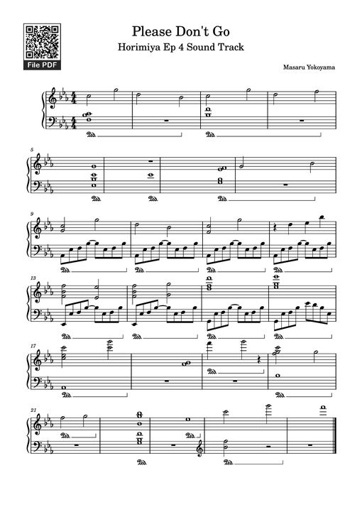 Please Don't Go Piano