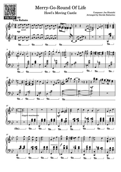 Merry-Go-Round Of Life Piano