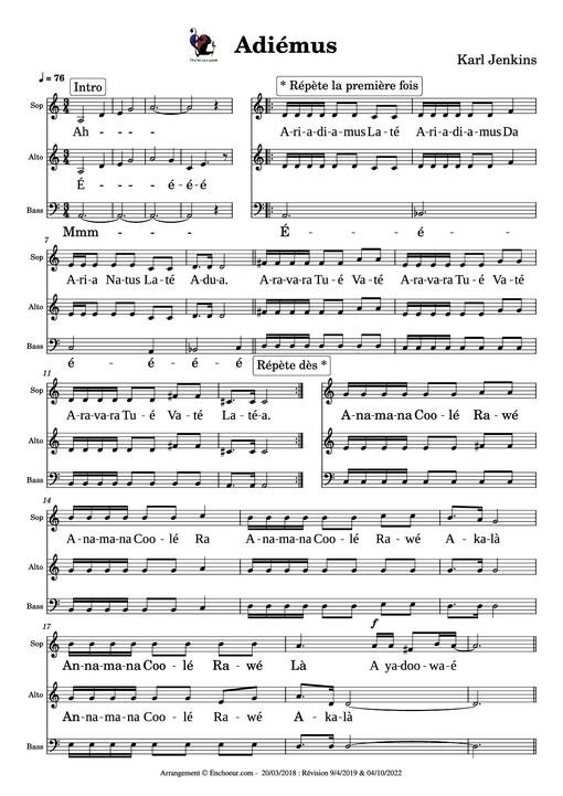 Adiémus Piano — Karl Jenkins