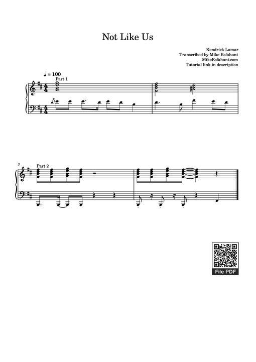 Not Like Us Piano — Kendrick Lamar