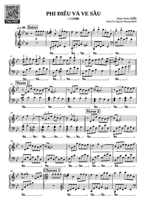 PHI ĐIỂU VÀ VE SẦU Piano