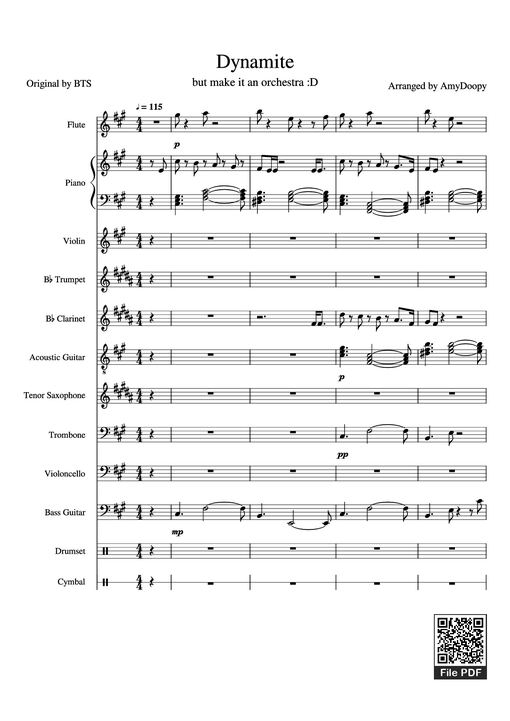 Dynamite Piano — Arranged By AmyDoopy