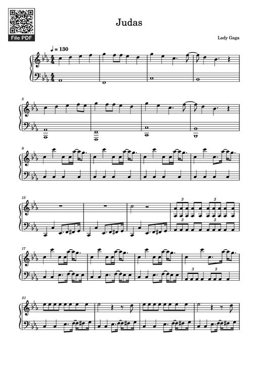 Judas Piano — Lady Gaga