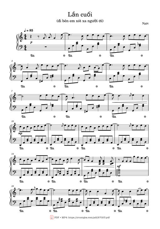 Lần cuối Piano — Ngot