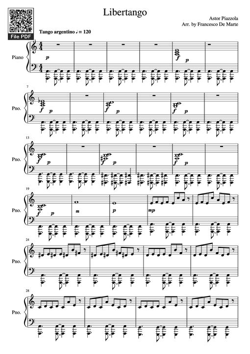 Libertango Piano (intermediate)