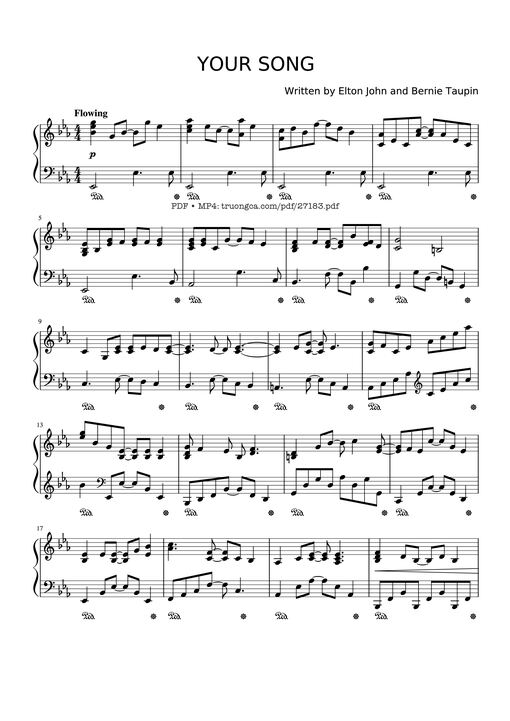 YOUR SONG Piano - Written-by-elton-john-and-bernie-taupin