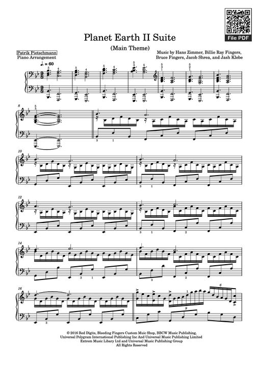 Planet Earth II Suite Piano
