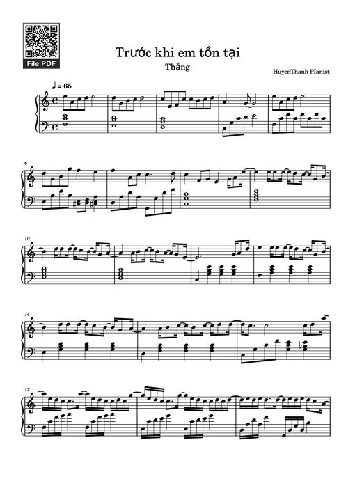 Trước khi em tồn tại Piano