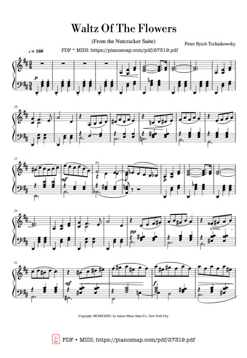 Waltz Of The Flowers Piano