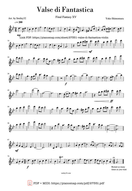 Valse di Fantastica Violin