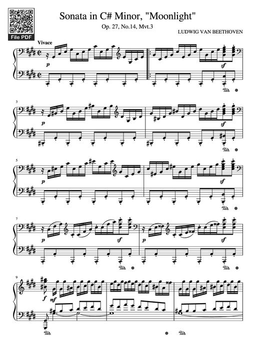 Sonata in C# Minor, Moonlight Piano