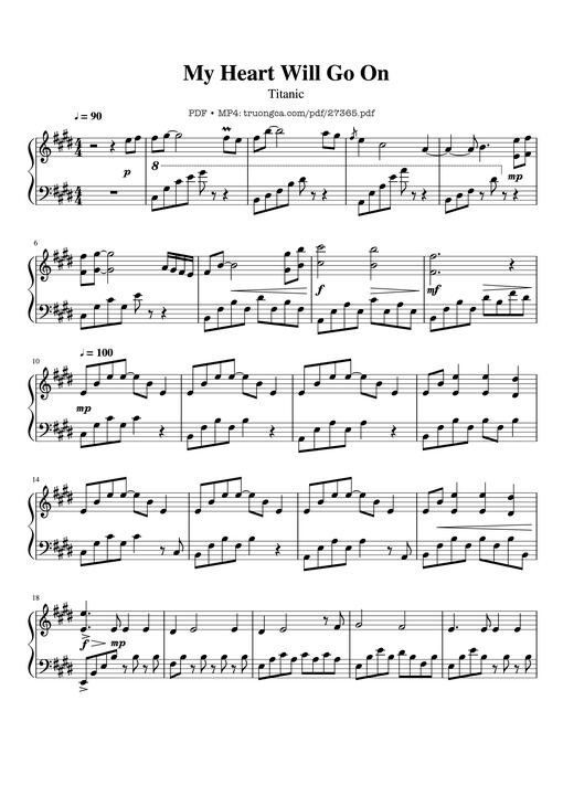 My Heart Will Go On Piano