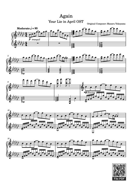 Again Piano - Original-composer-masaru-yokoyama
