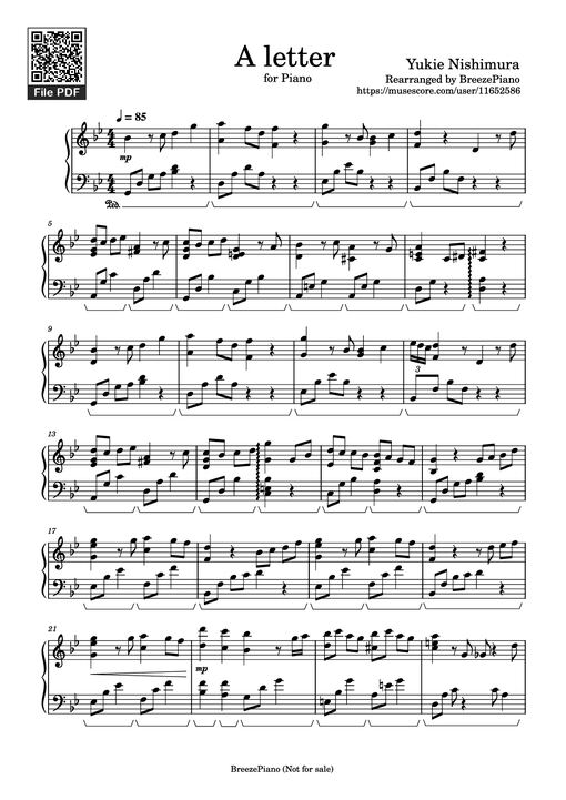 A letter Piano — Yukie Nishimura