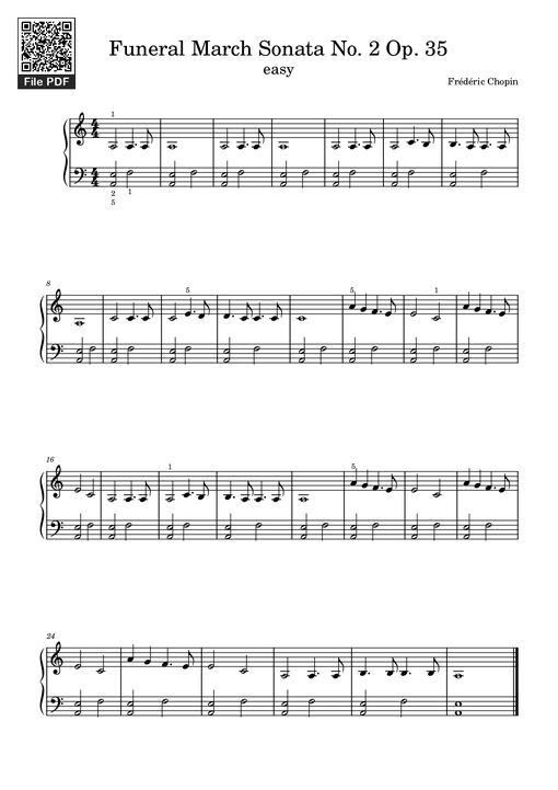 Funeral March Sonata No. 2 Op. 35 (Easy)