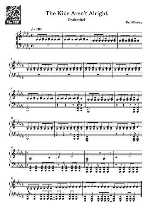 The Kids Aren't Alright Piano