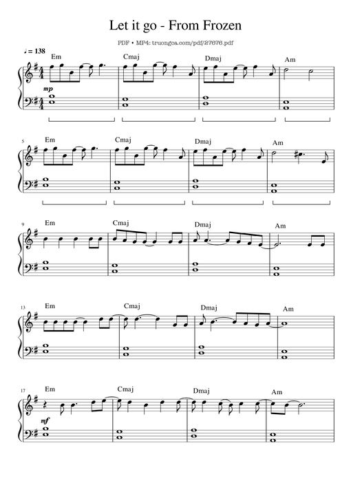 Let it go Piano (easy)