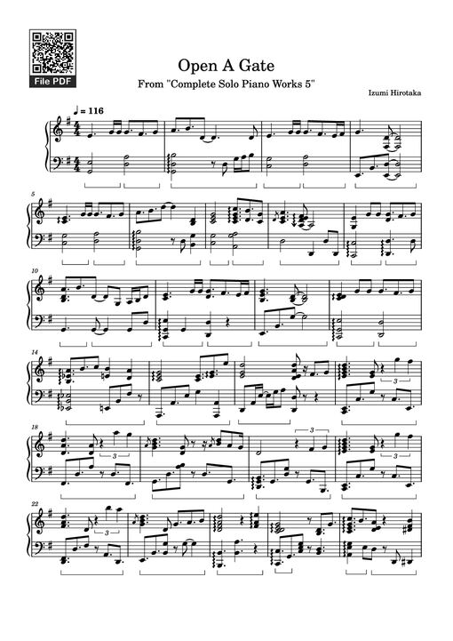 Open A Gate Piano — Izumi Hirotaka