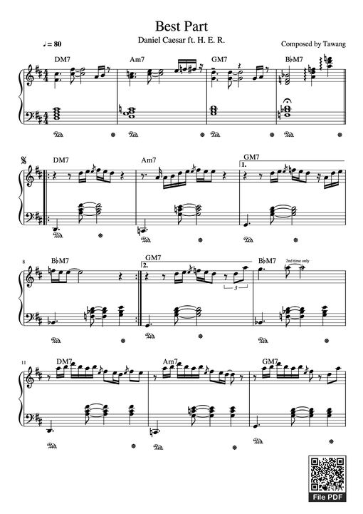 Best Part Piano — Composed By Tawang