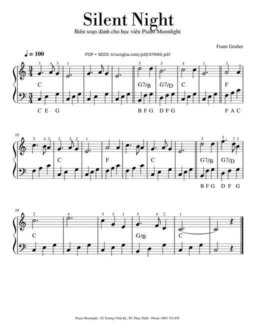Silent Night Piano Easy
