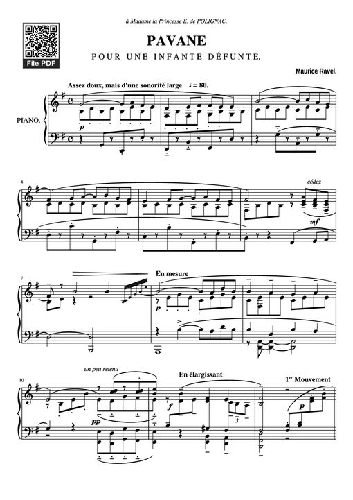 PAVANE Piano — Maurice Ravel