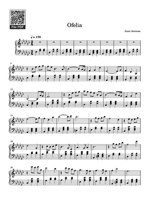 Ofelia Piano — Juan Arenosa