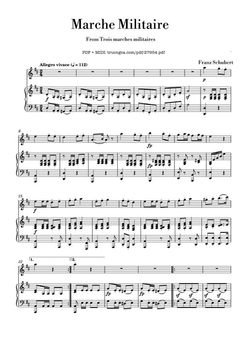 Marche Militaire Violin & Piano