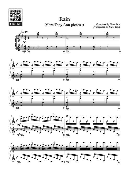 Rain Piano - Composed-by-tony-ann