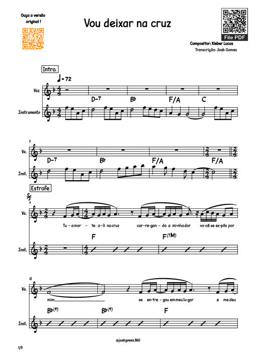 Vou deixar na cruz Piano