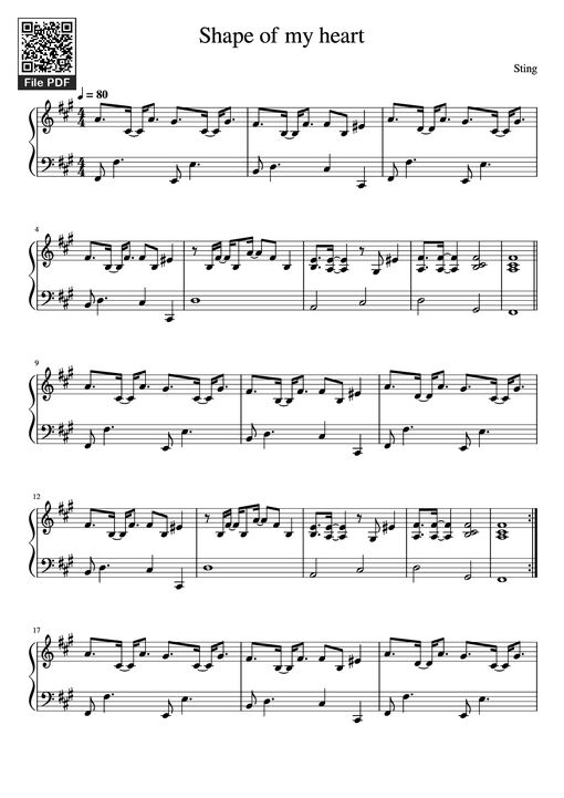 Shape of my heart Piano