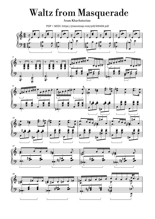 Waltz from Masquerade Piano