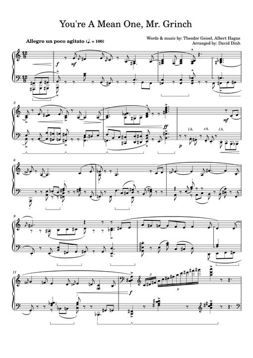 You're A Mean One, Mr. Grinch Piano