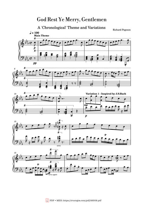 God Rest Ye Merry Gentlemen Piano