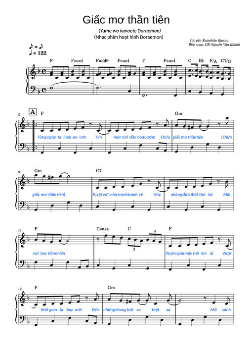 Giấc Mơ Thần Tiên (Doraemon OST) Piano